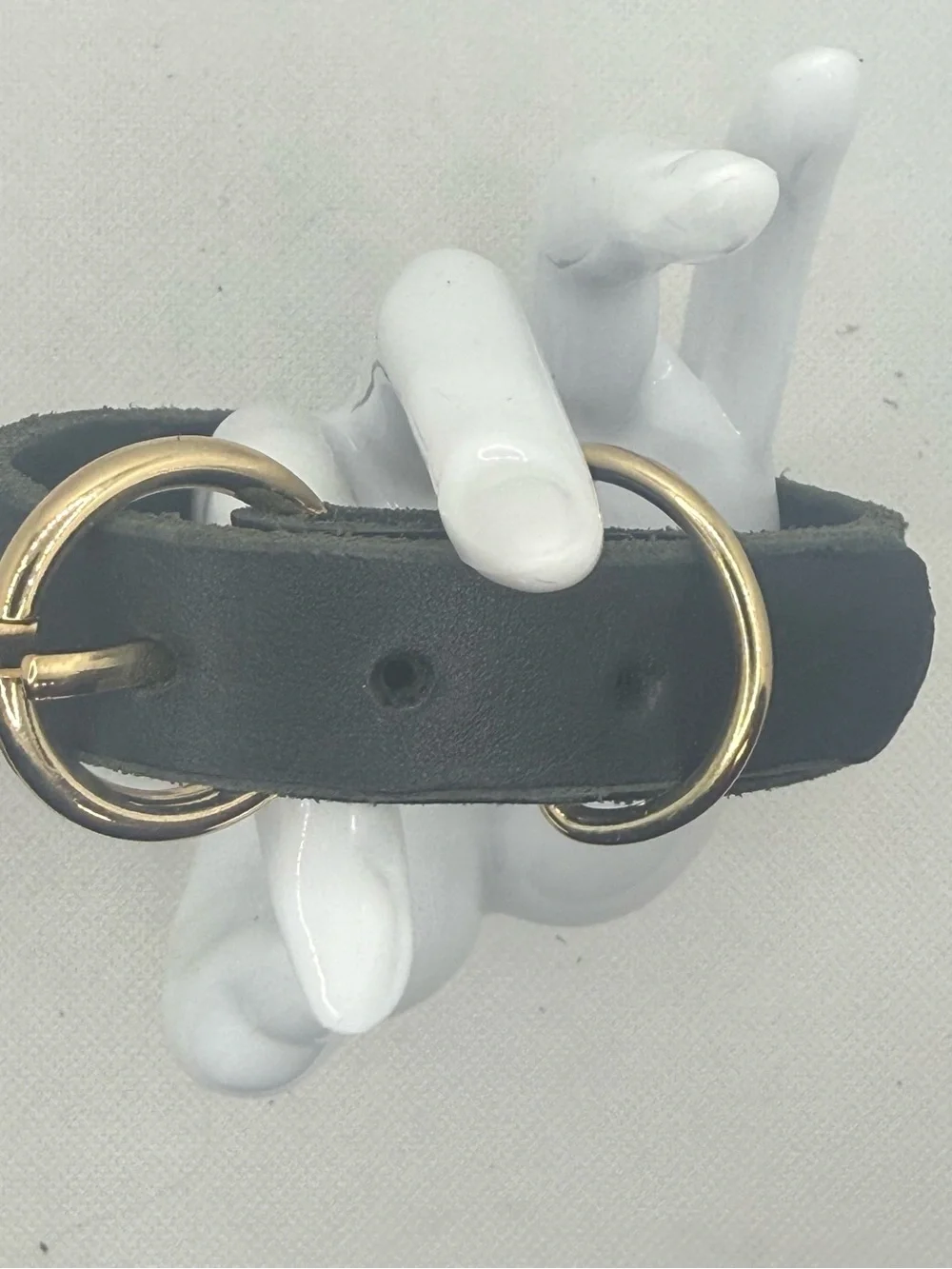 Handmade Leather Dog Collar with Gold Hardware